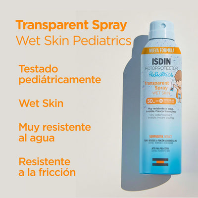 Fotoprotector Pediatrico Wet Skin Transparente Spray 50+